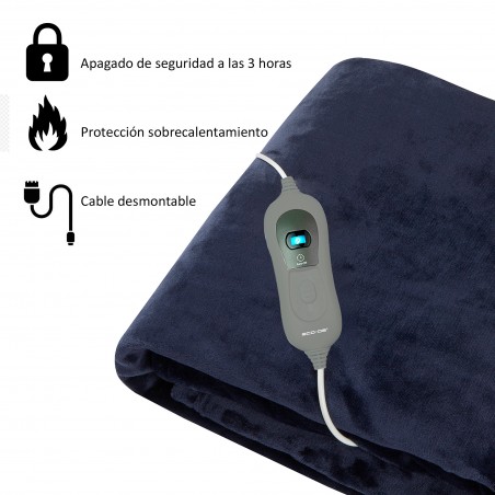 Comprar Manta Eléctrica Calienta Camas 180x130cm Azul