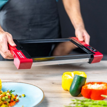 ECODE® Plaque de cuisson électrique numérique avec thermostat réglable et surface de cuisson en verre German Touch