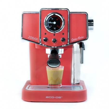 OUTLET ECODE® Machine a  café "DELICE ROSSO" 20 BAR, BUSE POUR MOUSSE, 1.5 L, EXPRESS, 1050 W