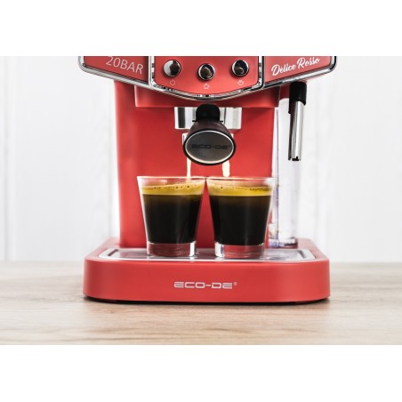 OUTLET ECODE® Machine a  café "DELICE ROSSO" 20 BAR, BUSE POUR MOUSSE, 1.5 L, EXPRESS, 1050 W