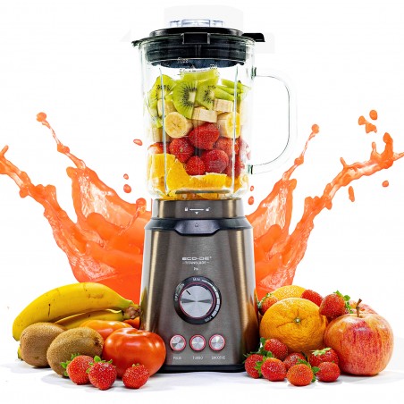 OUTLET ECODE® Blender Titanblade Pro, pichet en verre 1890 ml Thermosecur, 6 lames en titane, verre mesureur 40 ml