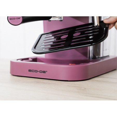 OUTLET ECODE®  DELICE PURPLE Espresso Coffee Machine, 20 Bar Pressure, Vaporizer, 1.5 Liter Tank, Manometer with Temperature