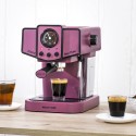 OUTLET ECODE® DELICE PURPLE Espresso Coffee Machine, 20 Bar Pressure, Vaporizer, 1.5 Liter Tank, Manometer with Temperature
