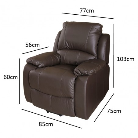 ECODE®  Leather Reclining Armchair with Massage and Lumbar Heat - Electric Lift Assist for Greater Daily Comfort for Seniors, Ideal for Watching TV