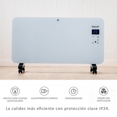 EcoWarm-Konvektorheizkörper mit niedrigem Verbrauch, Wand- oder Bodenradhalter, Elektroherd von 500 bis 1000 W, leise elektrische Heizkörper, Timer, Touch-Steuerung, mobile APP-Steuerung, Wifi-Thermostat IP24