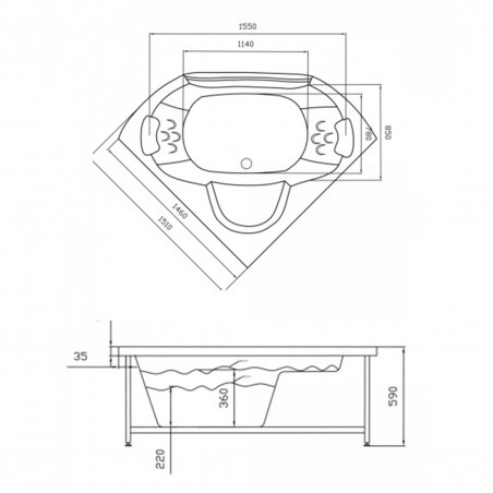 Bañera de Hidromasaje Fuerteventura ECO-DE 8537 de Diseño