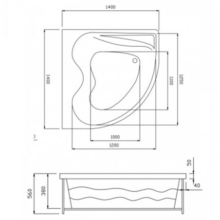 Benissa ECO-DE 8535 Eck-Wasserbadewanne für 2 Personen ECO-DE 8535
