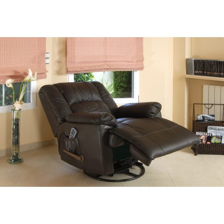 Eco 8615 Leather Swivel Massage Chair, Leather Massage Recliner