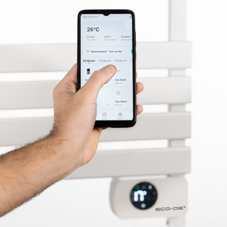 Elektrischer Handtuchheizkörper mit Füßen Weiß 500W mit App