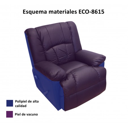 Massage-Sofa mit Leder und Lendenwirbelstütze - ECO DE