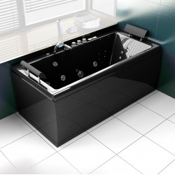 Baignoire balnéo noire ECO-DE 8529B Denia Black