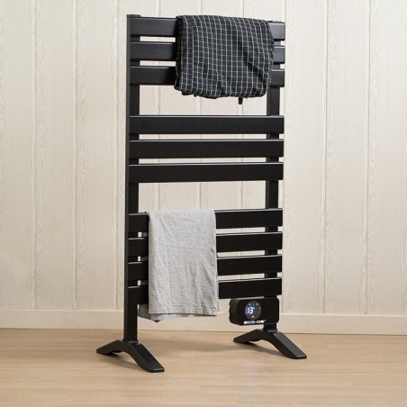 ECODE® Porte-serviettes électrique sur pieds, programmation 24h/24 et 7j/7, radiateur sèche-serviettes, 500 W IP24, "Chauffe-serviettes", WIFI, Controle par application Tuya.