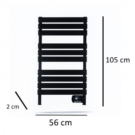 Radiateur sèche-serviettes électrique avec pieds Noir 500W avec App