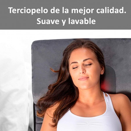 ECODE® Materassino Massaggiatore Schiena Collo Spalle con Cuscino Massaggiante Cervicale Shiatsu, Massaggio Muscolare Corpo Completo e Zona Lombare Autoriscaldante 15 Programmi Full Body, Pieghevole