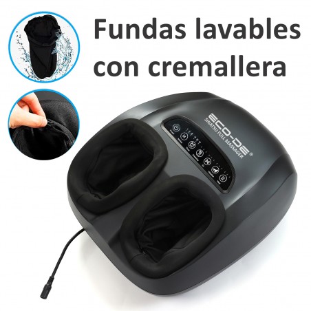 ECODE® Masajeador de Pies Electrico Shiatsu con 6 Programas, 3 Niveles de Shiatsu, Vibracion, Compresión y Calor- Maquina de Masaje con Mando, Temporizador 30, Fascitis Plantar, Circulacion y Dolor
