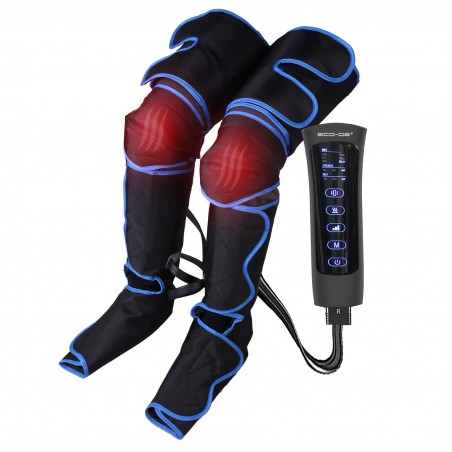 ECODE® Masseur de pressothérapie pour pieds et jambes, 6 modes, 3 intensités, 2 niveaux de chaleur, Controle intuitif - Parfait pour le drainage lymphatique, la relaxation, les jambes fatiguées, les varices