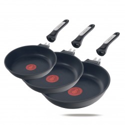 ECODE® Pack of 20cm + 24cm frying pans Induction Frying Pan with Removable Handle, Non-Stick and Optimal Temperature Indicator - Suitable for Oven, Dishwasher and All Types of Cookers - Stainless Cast Aluminum