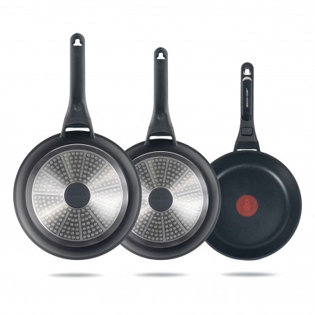 ECODE® Sarten de 20 cm para Induccion con Mango Extraible, Antiadherentes y Indicador de Temperatura Óptima - Apta para Horno, Lavavajillas y Todo Tipo de Cocinas - Aluminio Fundido Inoxidable