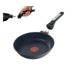 ECODE® 20 cm Induction Frying Pan with Removable Handle, Non-Stick and Optimal Temperature Indicator - Suitable for Oven, Dishwasher and All Types of Cookers - Stainless Cast Aluminum