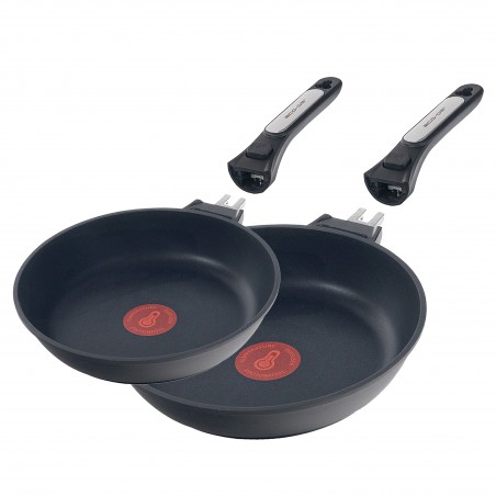 ECODE® Set Padelle Antiaderenti per Induzione e Gas con 2 Manici Removibili  Kit Salvaspazio da 20 e 24 cm Adatte a Forno, Lavastoviglie e Tutti i Piani Cottura  In Alluminio Fuso Non Tossiche