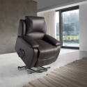 Relaxation Chair with Massage and Lumbar Heat in Cowhide Leather ECO-8620UP