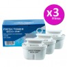 ECODE® Filtri Distributore Acqua Fresh Tower ECO-3140, Durata 2 Mesi per Filtro, 3 Unità, Compatibile con Brita, Maxtra Plus e Pro, Marella per Caraffe e Dispenser Filtranti Riduce PFAS, PFOA/PFOS