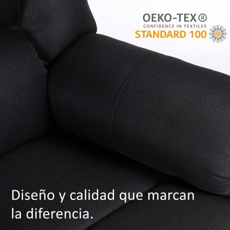 ECODE® Divano 2 Posti Reclinabile e Indipendente su Entrambi i Lati con Poltrona Relax Massaggiante e Calore Lombare - Modello Europa con Design Moderno Salvaspazio per Ambienti Piccoli