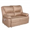 ECODE® 2-Sitzer-Sofa mit unabhängiger elektrischer Liegeneigung und Massage - unabhängiger TV-Liegemodus auf jeder Seite, 8 Vibromotoren, Lendenwirbelheizung, Doppelknopftür brown