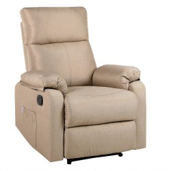 ECODE® Sillon Relax Reclinable Manual CON CALOR Y USB USB-C para Salon  Tela  Acolchado Intercambiable y Lavable en Reposa Manos, Sistema Pared Zero con Posición para Ver TV | Butacas Sillón Reclinables de Salón Beige
