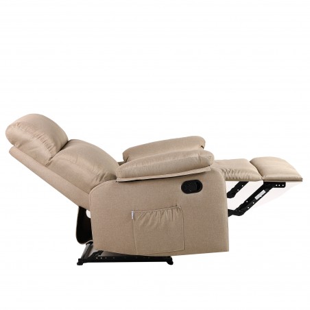 ECODE® Sillon Relax Reclinable Manual CON CALOR Y USB USB-C para Salon  Tela  Acolchado Intercambiable y Lavable en Reposa Manos, Sistema Pared Zero con Posición para Ver TV | Butacas Sillón Reclinables de Salón Beige