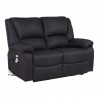 ECODE® Sofa 2 Plazas con Reclinacion Independiente Electrica y Masaje - Modo Reclinable TV Independiente en Cada Lado, 8 Vibromotores, Calor Lumbar, Doble Botonera (Negro)