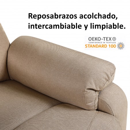 ECODE® Poltrona Relax Reclinabile Manuale  Calore Lombare e Poggiapiedi Regolabile, Comoda per Salotto, Lettura, Ufficio, Soggiorno o Camera da Letto  Braccioli Estraibili e Salvaspazio (Grigio S.)