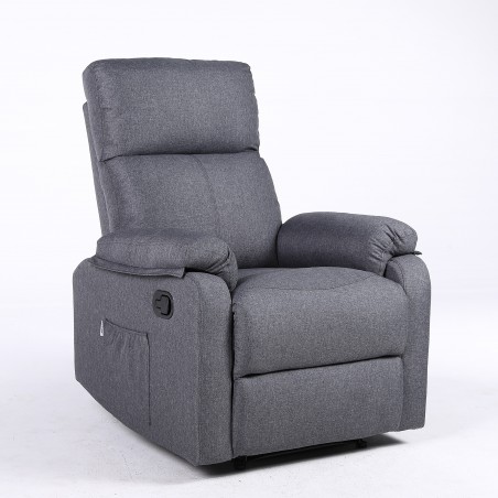 ECODE® Sillon Relax Reclinable Manual para Salon de Tela con Acolchado Intercambiable y Lavable en Reposa Manos, Sistema Pared Zero con Posición para Ver TV | Butacas Sillón Reclinables de Salón Negro