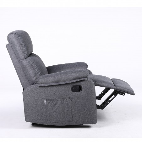 ECODE® Sillon Relax Reclinable Manual CON CALOR Y USB USB-C para Salon  Tela  Acolchado Intercambiable y Lavable en Reposa Manos, Sistema Pared Zero con Posición para Ver TV | Butacas Sillón Reclinables de Salón Gris oscuro