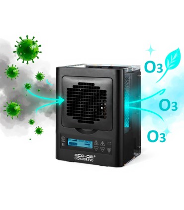 ECODE® AIR PURIFIER OZONATOR EVO PORTABLE OZONE GENERATOR WITH REMOTE CONTROL. PROGRAMMABLE