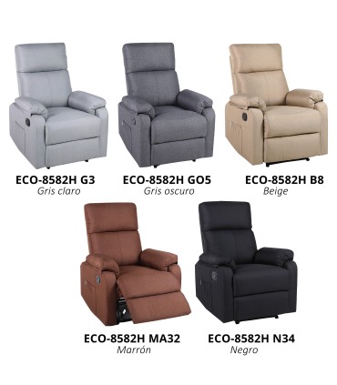ECODE® Manual Reclining Living Room Chair in Fabric with Interchangeable and Washable Padding on the Armrest, Zero Wall System with TV Viewing Position |Brown Color Reclining Living Room Armchairs Brown