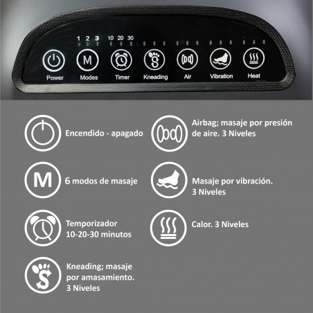 OUTLET ECODE® Masajeador de Pies Electrico Shiatsu con 6 Programas "Producto de exposición, puede presentar pequeñas marcas de uso, es 100% funcional"