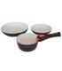 Set of 3 Ceramic and Granite Frying Pans with Removable Handle - ECO DE