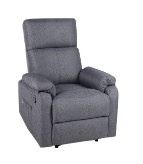 ECODE® Manual Reclining Living Room Chair in Fabric with Interchangeable and Washable Padding on the Armrest, Zero Wall System with TV Viewing Position | Black Reclining Living Room Armchairs