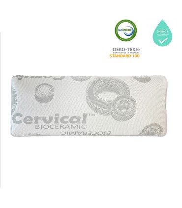 ECODE®  Oreiller viscoélastique 105 cm Déhoussable, Ergonomique, Anti Bactérien, Thermos Ajustable, Double Housse avec Fermeture éclair, Lavable, Adaptabilité Cervicale.