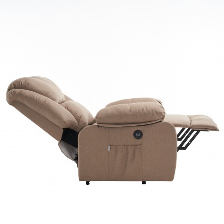 ECODE® STELVIO Lift Massage Chair, Textiline Oeko Tex, Auto Programs, Vibro Ripple, A++, ECO-8520UP Beige