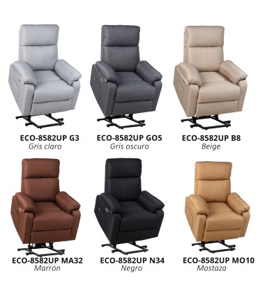 ECODE® Manual Fabric Recliner Lift Chair with Lumbar Heat, Washable Armrests, Zero Wall System, and USB Charging Comfort for Seniors in Living Rooms or Small Spaces