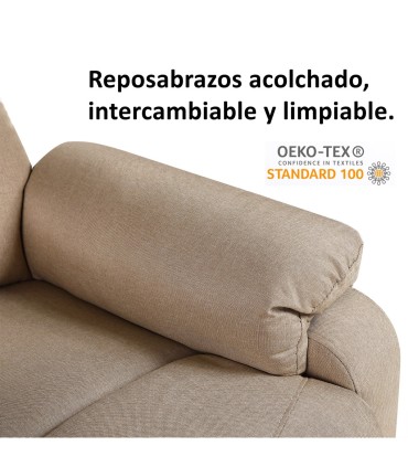 ECODE® Poltrona Relax Reclinabile Alzapersona  Calore Lombare e Poggiapiedi Regolabile, Comoda per Salotto, Lettura, Ufficio, Soggiorno o Camera da Letto  Braccioli Estraibili e Salvaspazio