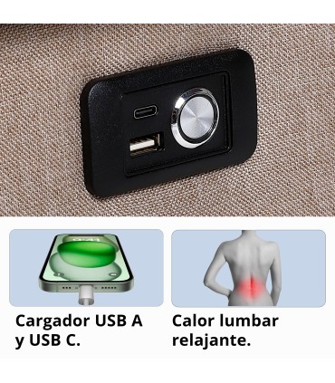 ECODE® Sillón Elevador Reclinable eléctrico de Tela con Calor Lumbar, Reposabrazos Lavables, Sistema Pared Cero y USB de Carga – Comodidad para Personas Mayores en Salones o Espacios Reducidos