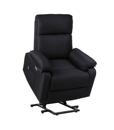 ECODE® Fauteuil releveur manuel en tissu avec support lombaire, accoudoirs lavables, système zéro encombrement et port de chargement USB  Confort optimal pour les seniors dans les salons ou les petits espaces