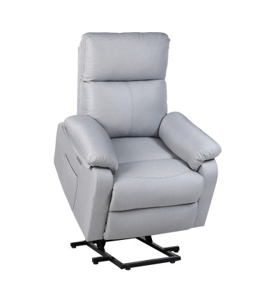 ECODE® Fauteuil releveur manuel en tissu avec support lombaire, accoudoirs lavables, système zéro encombrement et port de chargement USB  Confort optimal pour les seniors dans les salons ou les petits espaces