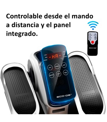 ECODE® Mini-Elektro-Ellipsentrainer mit 30 Geschwindigkeitsstufen, 5 Funktionen, Pedalen mit Riemen, LED-Anzeige, Fernbedienung, leise und tragbar – Elektrischer Pedaltrainer für Senioren und ältere Menschen