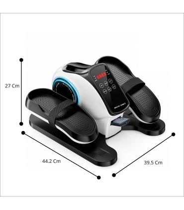 ECODE® Mini Eliptica Electrica con 20 Niveles de Velocidad, 5 Funciones, Pedales con Correas, Pantalla LED, Mando a Distancia, Silenciosa y Portable - Pedaleador Electrico para Mayores y Ancianos