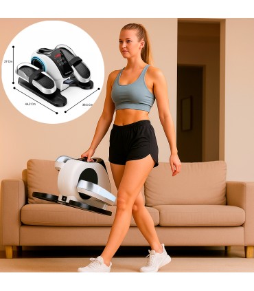 ECODE® Mini-Elektro-Ellipsentrainer mit 30 Geschwindigkeitsstufen, 5 Funktionen, Pedalen mit Riemen, LED-Anzeige, Fernbedienung, leise und tragbar – Elektrischer Pedaltrainer für Senioren und ältere Menschen