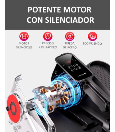 ECODE® Mini Eliptica Electrica con 30 Niveles de Velocidad AUTO, 5 Funciones, Pedales con Correas, Pantalla LED, Mando a Distancia, Silenciosa y Portable - Pedaleador Electrico para Mayores y Ancianos DESK MOTION EVO